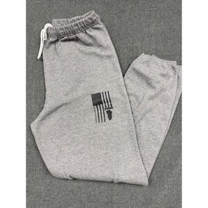 Jerzees American Farm Co Gray Sweatpants XL Flag Tractor Graphic Joggers Mens